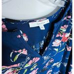 Fun2Fun Stitch Fix Top Small Navy Floral Blouse 3/4 Sleeve NWOT Blue Photo 3