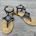 Jack Rogers  blue flip flop sandals shoes w/ ankle strap size 7 Photo 1