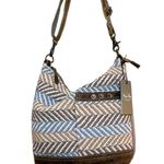 MYRA Blue Chip Shoulder Bag Cotton Fabric Leather Adjustable Strap India NWT Photo 10