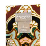 Chico's  Resort Teal Paisley Print 3/4 Sleeve Dress‎ Size 3 (16/18) Plus Stretch Photo 3