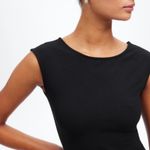 Madewell NWT  Cap Sleeve Scoop Neck Tee in Black XXS NR343 Photo 0