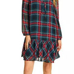 Draper James  Plaid Ruffle Shift Dress with Bow Photo 0
