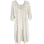 Worth Collective Avery Tiered Cotton Midi Dress in Soy/Sage Foliage Size M Green Size M Photo 5