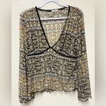 Earthbound TRADING CO. Bohemian Patterned Mesh V-Neck Top Size XXL Photo 5