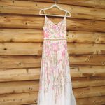 Mac Duggal  5671 Beige V Neck Floral Embellished Spaghetti Strap Gown Dress Photo 7