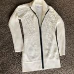 Venus White Zip-Up Cable Knit Cardigan Photo 1