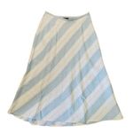 Liz Claiborne Vintage Sport Womens 100% Linen Bias Stripe Maxi Skirt 16 Photo 0