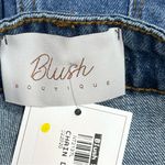 Blush  Beaded Fringe Frayed Distressed Denim Shorts‎ High Rise Size Medium/28 Photo 3