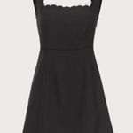 RIHOAS The Black Square Neck Scalloped Mini Dress 22 Size M Photo 4