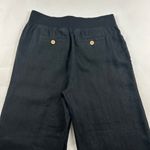 Soft Surroundings  Black Linen Wide Leg Pull On Pant M Photo 6