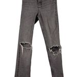 ZARA  Women's Grey Straight Leg Distressed High Rise Jeans Size 4 Photo 0