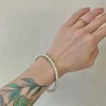 Pearl Bangle Vintage “Edessa” Silver Feminine Classic Elegant Bracelet White Photo 1