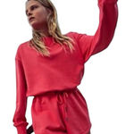 FP Movement x Free People Best Of Romper Onesie Jumpsuit Long Sleeve Shorts | L Pink Size L Photo 0