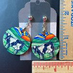 Cow Stained Glass Look Round Dangle Earrings Photo 1