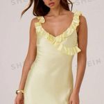 SheIn Zip Up Mini Dress yellow low back Photo 0