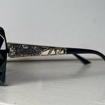 Black & Gold Oversized Square Sunglasses Polarized Tinted w Crystal Frames Nwt Photo 10