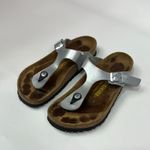 Birkenstock Gizeh Birko-Flor - Silver Metallic Sandals 38 Photo 1
