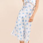 Rare London White maxi dress with blue flowers Photo 0