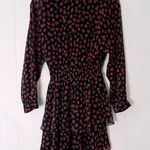 ZARA NWT  Black & Red Floral Long Sleeve Mini Dress XS Photo 2