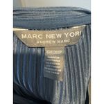 Andrew Marc  Women's Plisse Top Textured Blouse Oversized Size XS Blue New Photo 4