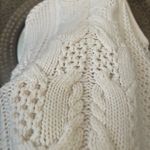 Intermix  Britta Ivory Cold Shoulder Cableknit Wool Sweater Size Petite  MSRP$298 Photo 5