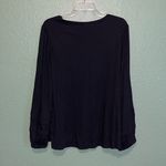 Chico's NEW Chico’s Black Relaxed Long Sleeve Blouse scoop neck ruffle sleeve top nwt Photo 5