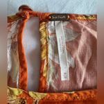 Free People  Womens Crazy Daisy Dress Size Medium Orange Yellow Long Sleeve Photo 4