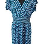 Tory Burch Silk Diamond Print V-Neck Dress Photo 0