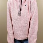 FILA  Josephine Hoodie Medium Teddy Sherpa Sweatshirt Pastel Pink Sweater Photo 5
