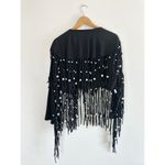 80’s Pearl Fringe Bolero Jacket size large Black Photo 5
