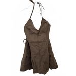 American Eagle AE Cotton Poplin Halter Cargo Mini Dress Brown NWT Size 12 Photo 5