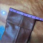 Frye Vintage Leather Tall Brown Heeled Boots Made in USA Size 8 pull on 70s boho Photo 14