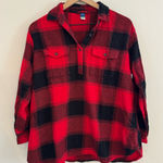 Old Navy  Maternity Oversized Plaid Flannel Boyfriend Shirt Size S Photo 0