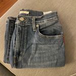 Levi's Levi Mile High Cropped Wide Leg Blue Jeans with Red Stripe Photo 3