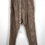 Free People Pants Womens Brown White Light at Sunrise Crop Drawstring Size 6 Photo 0