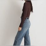 Madewell Chocolate Brown Blouse Semi-Sheer Shirred V-Neck Top Photo 3