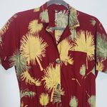 Free People Burgundy Tropical Print Short Romper Size XS Red and Gold Romper Photo 2