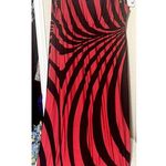 Nikki Poulos Maxi Dress Sleeveless Red Black stretchy sz XL long Cruise Beach Photo 0
