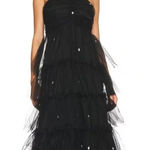 Likely Dress Women 2 Black Shane Tiered Tulle Halter Gown Rhinestone Embellished Photo 0