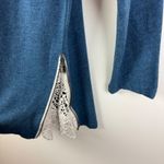 Soft Surroundings Darcy Sweatshirt Large Blue Lace Trim Zip Hem Comfy Everyday Photo 1