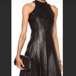 Derek Lam  Leather Mid Length Dress in Plum - size 6 Photo 0