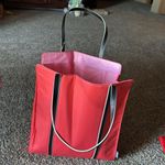 Clinique  Bag Orange L 15” x W 12 “ Pink lining Women's Tote Photo 3