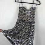 ZARA  Shimmery Metallic Silver Black Ruffle Party Mini Dress Small Photo 10
