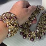 Boutique Vintage Skyline Collection Plum & Pearl choker collar statement set. Photo 6