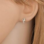 Lightning Bolt Stud Earrings Silver Photo 0