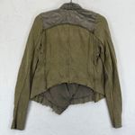 Free People  Military Jacket Womens S Olive‎ Green Quilted Moto Zip Up Photo 7