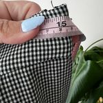 Mango micro gingham wide leg cropped pants Women's SIZE MEDIUM gaucho lagenlook Photo 4