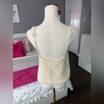 Le lis Cream Ribbed Sleeveless Tank Top Photo 2
