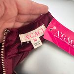 A'Gaci A’GACI Burgundy Velvet Bustier Crop Top with Choker Neck Size MEDIUM NWT Photo 4