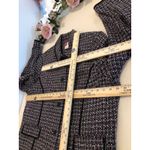 JM Collection Tweed Jacket Size 18 Contrasting Black Trim Button Up 4 Buttons Photo 6